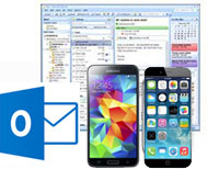 Outlook icon next to iphones