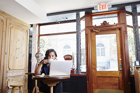 Working remotely protected by SASE benefits.