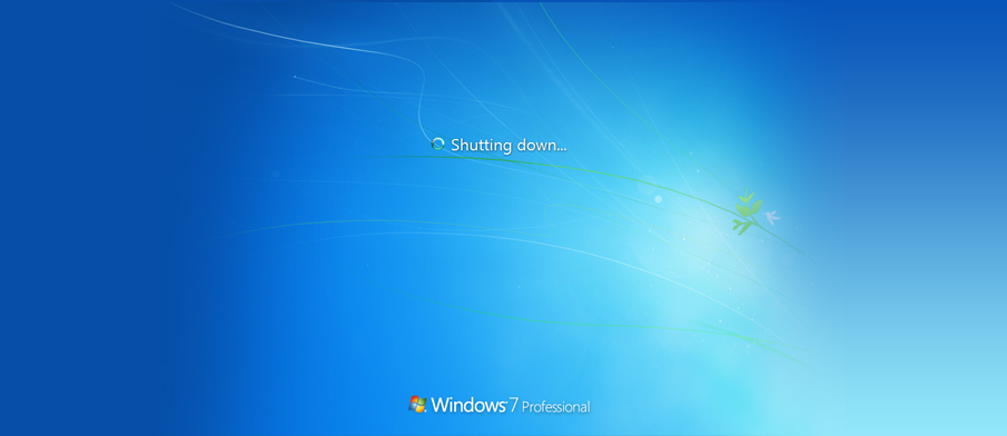 Windows 7 shut down screen