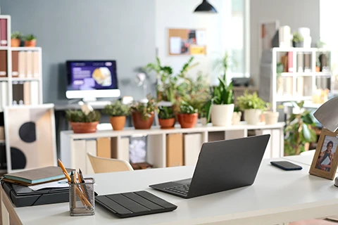 Office with small business technical support.